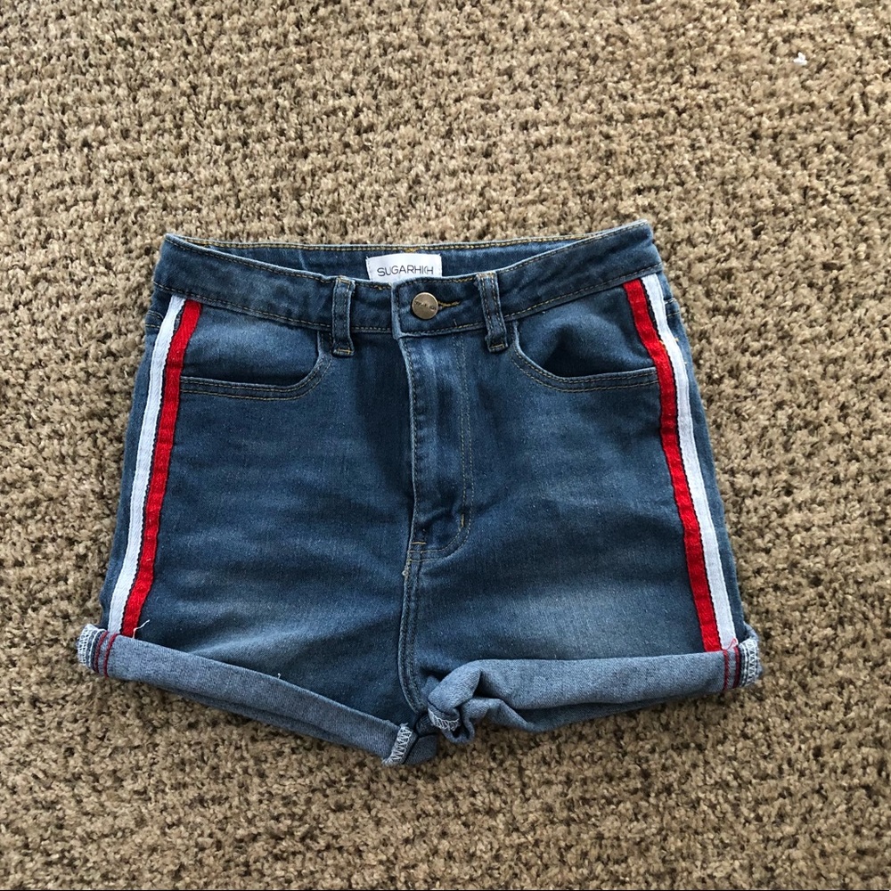 Retro Stripes High Rise Shorts